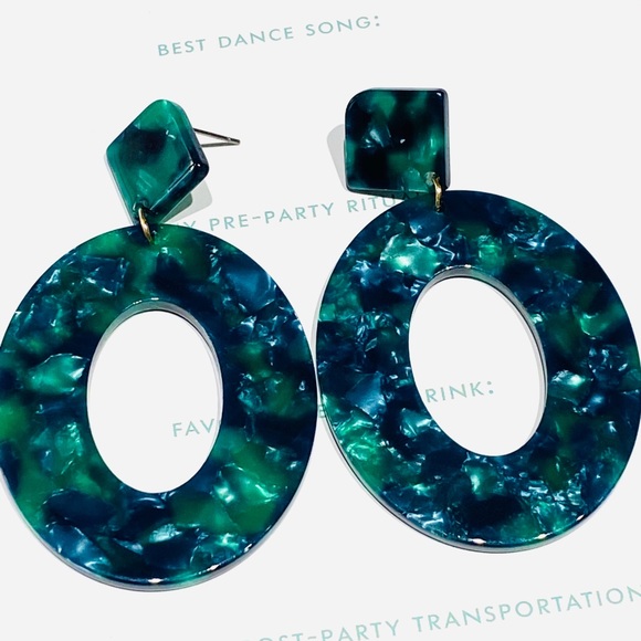 Jewelry - •Aquamarine Drop Hoops•